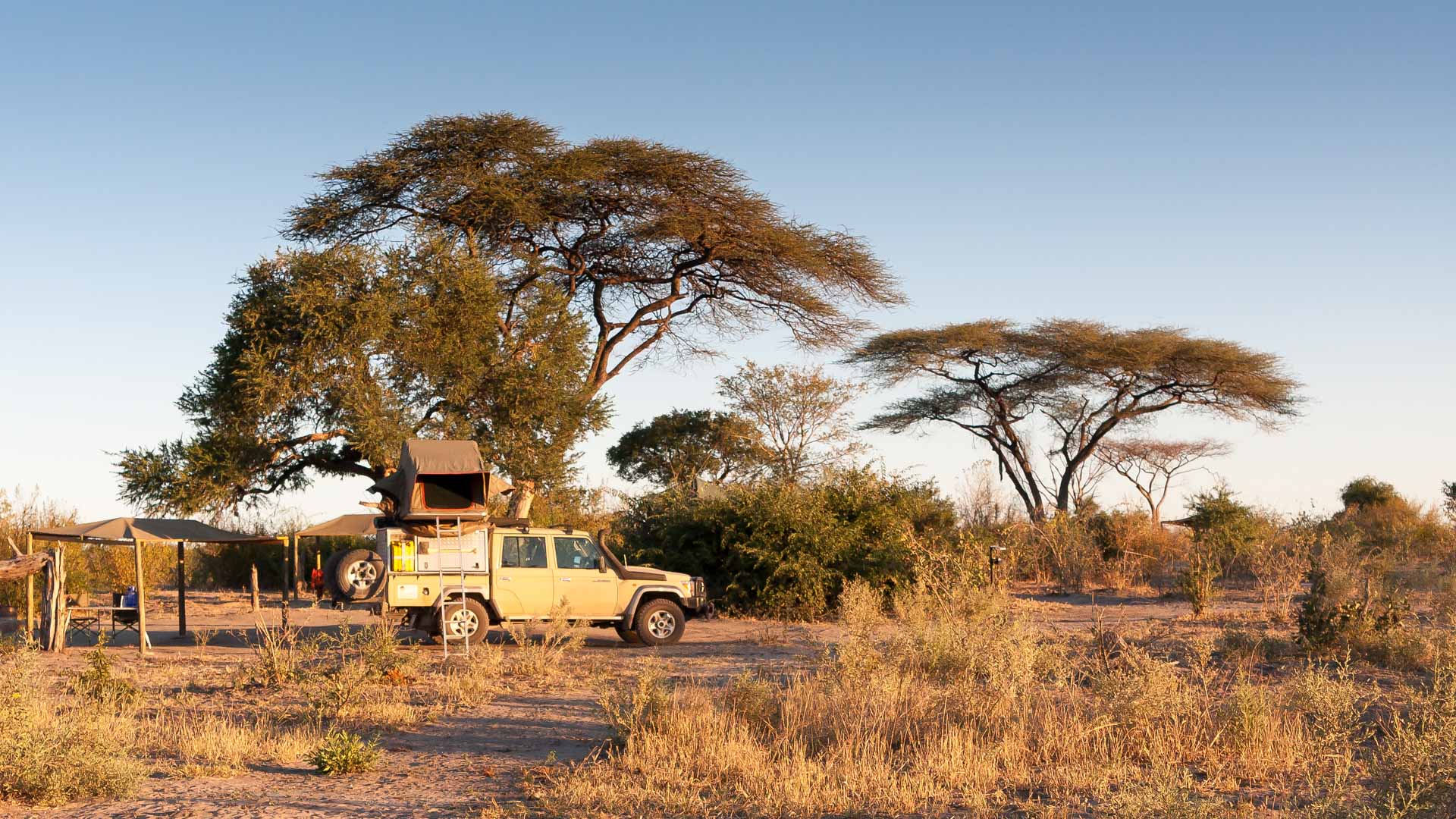 Land Cruiser équipé camping, Thobolos Bush Camp, Botswana