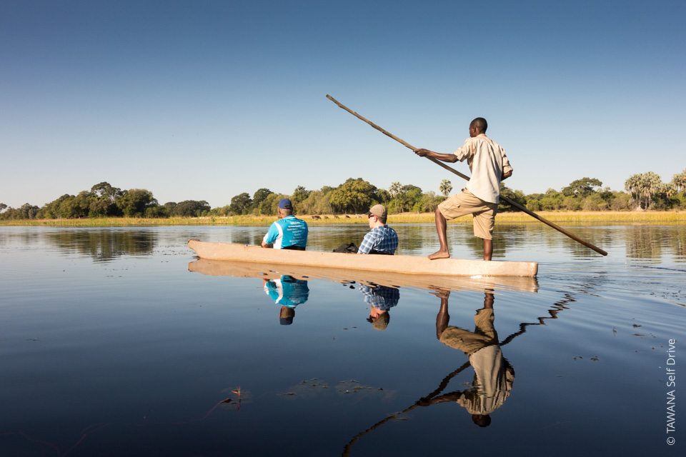 Mokoro trip sur le fleuve Okavango, Panhandle, Botswana